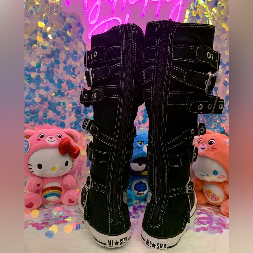 All Star Chuck Taylor Converse Knee High buckle sneakers. - Picture 16 of 17
